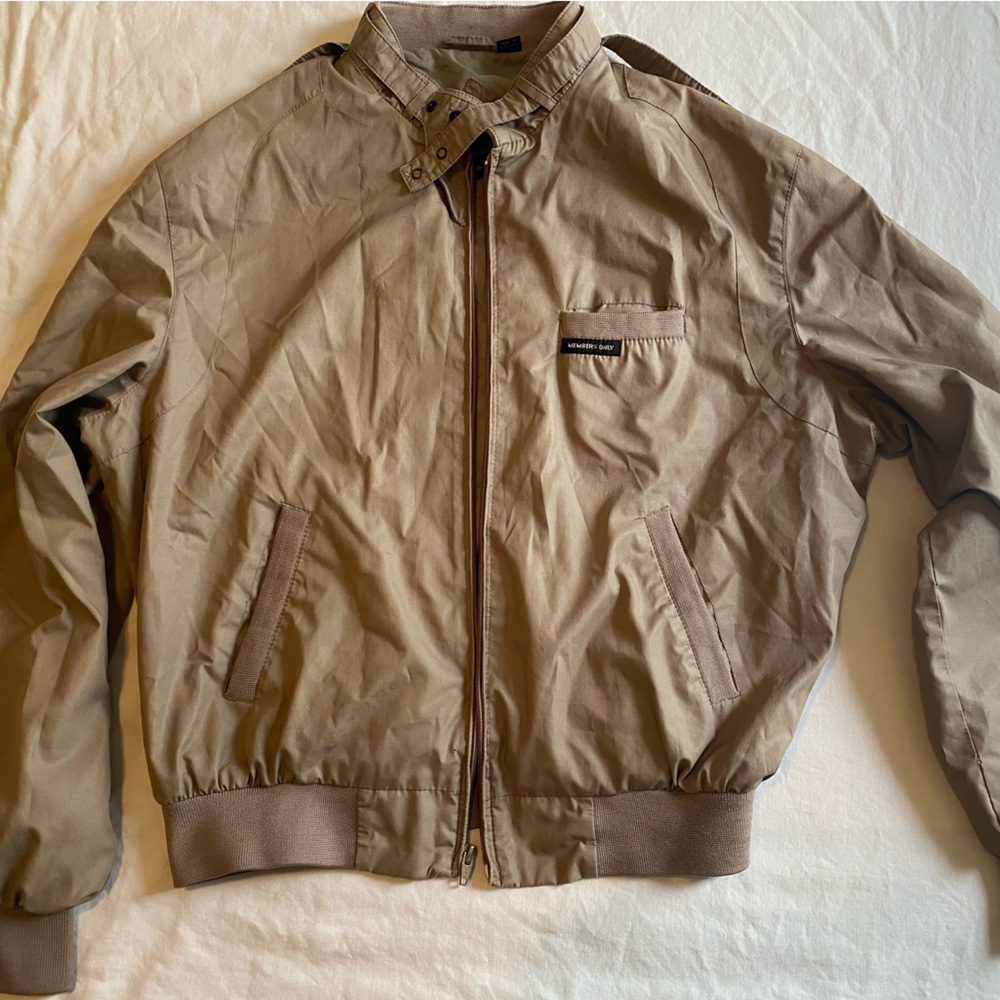 Vintage Members Only Khaki Jacket‎ Size 42 Windbreaker Cotton/Polyester Small